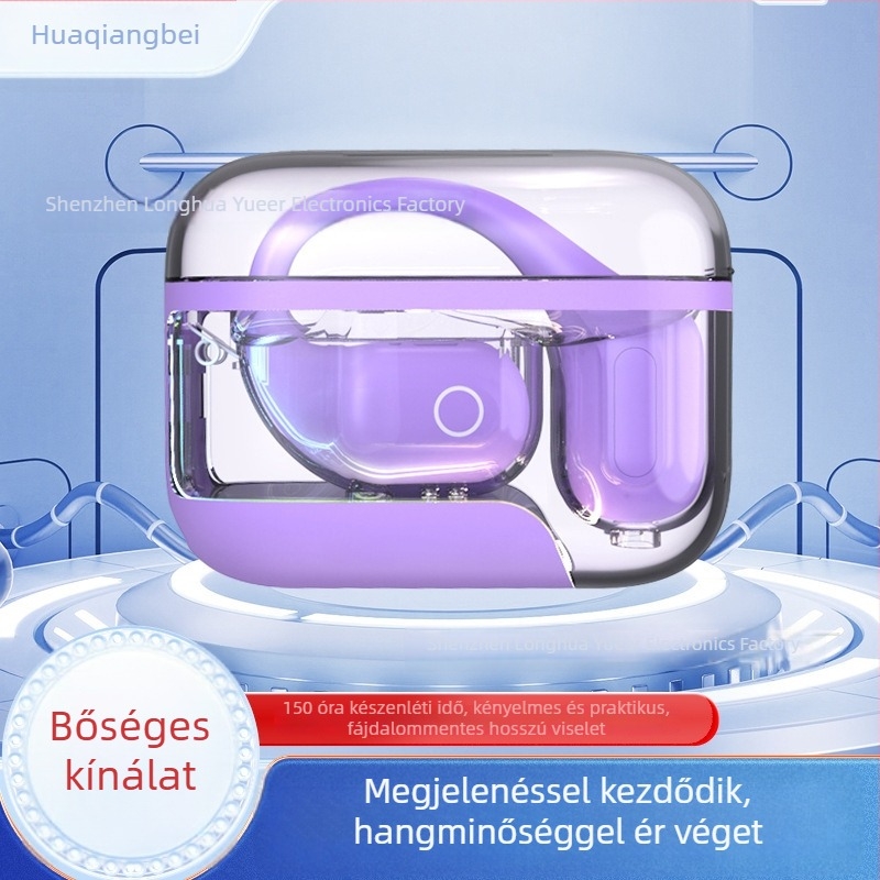 Csontvezetéses Bluetooth fejhallgató, fülcsipesz design, 5.3 chip, hosszú üzemidő, kényelmes viselet