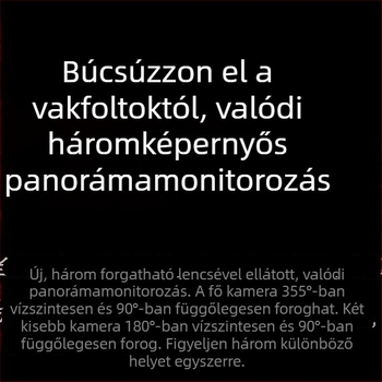 Qiaoan háromlencsés 360° vezeték nélküli kamera távoli kültéri és beltéri megfigyeléshez, éjszakai látás, 4G