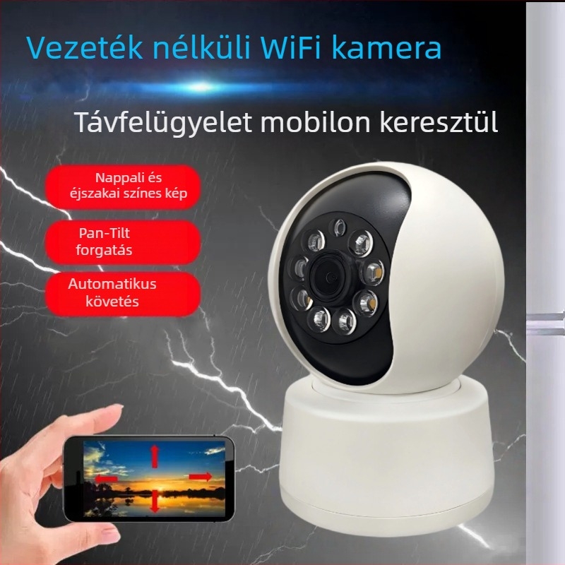 Beltéri intelligens megfigyelő kamera 1080p, 360° éjjellátással