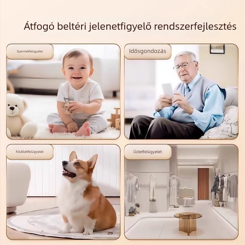 Beltéri intelligens megfigyelő kamera 1080p, 360° éjjellátással