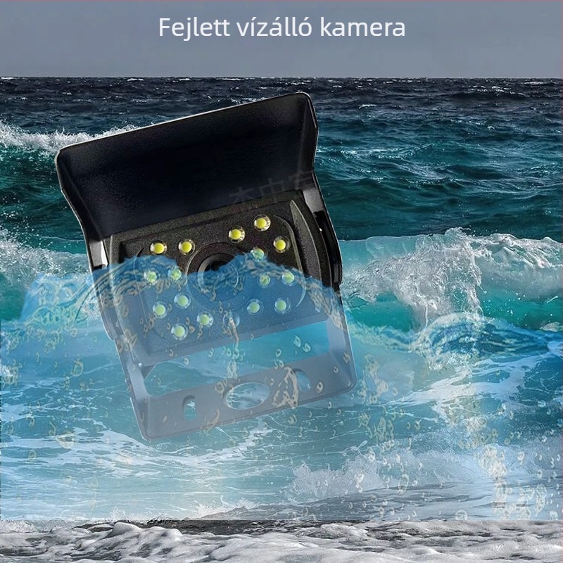 Hátrameneti kamera autóhoz LED fehér fénnyel, teljes színű HD, kombájn, teherautó és busz számára, 12V-24V