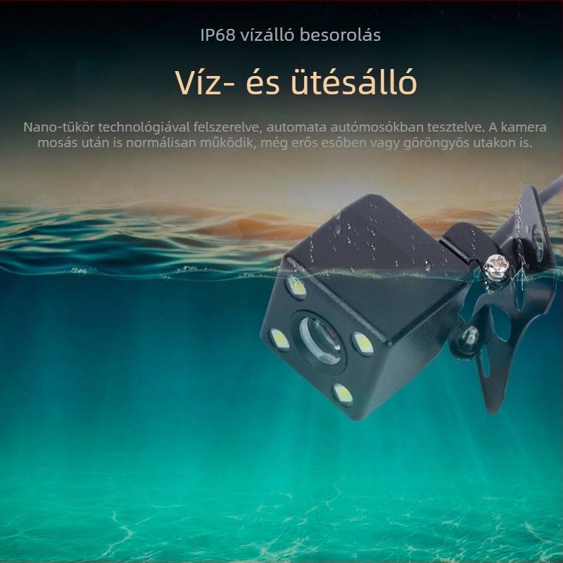 12V HD tolató kamera CCD, nagy kijelzővel, univerzális széles látószögű éjszakai látással autóhoz