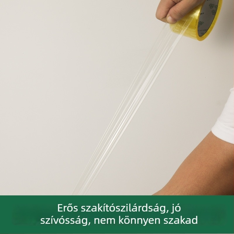 Átlátszó csomagoló szalag dobozok zárására, 55 mm × 100 m, 1,6 mm vastagság, BOPP, vízoldékony ragasztó