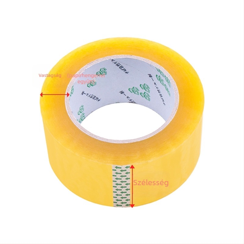 Átlátszó csomagoló szalag dobozok zárására, 55 mm × 100 m, 1,6 mm vastagság, BOPP, vízoldékony ragasztó