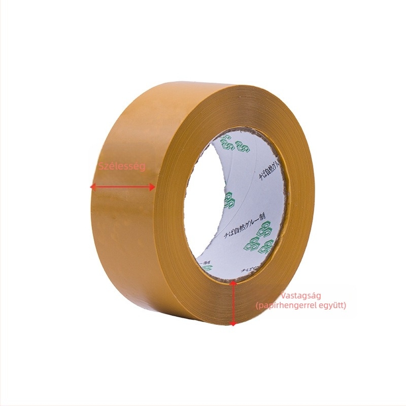 Átlátszó csomagoló szalag dobozok zárására, 55 mm × 100 m, 1,6 mm vastagság, BOPP, vízoldékony ragasztó