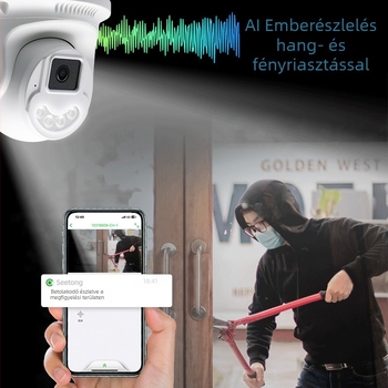 Seetong IP66 félgömb WiFi/vezetékes megfigyelő kamera beltéri és kültéri használatra