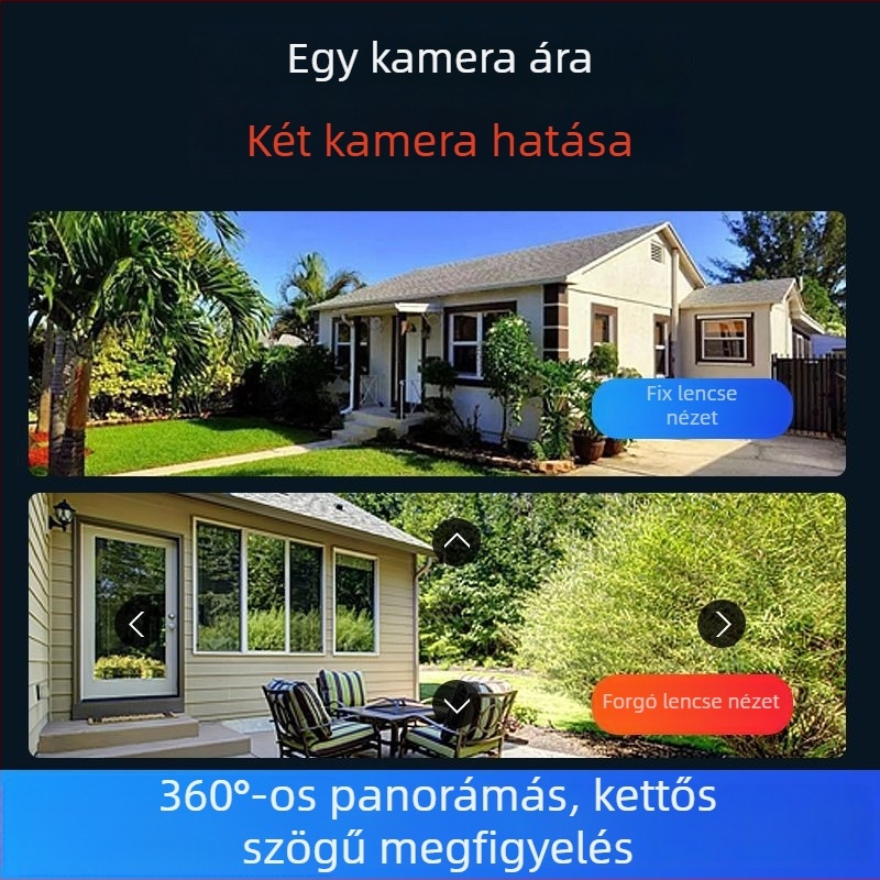 V380Pro 4MP kétlencsés panoráma IP-kamera távoli megfigyeléssel és teljes színű éjjellátással