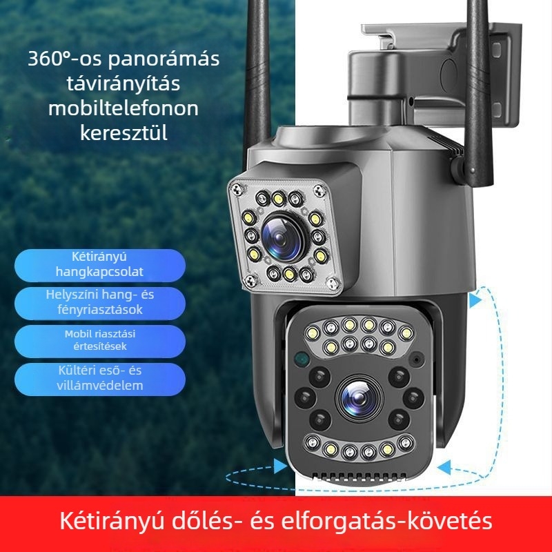 V380Pro 4MP kétlencsés panoráma IP-kamera távoli megfigyeléssel és teljes színű éjjellátással