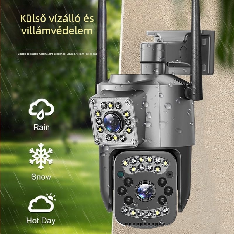 V380Pro 4MP kétlencsés panoráma IP-kamera távoli megfigyeléssel és teljes színű éjjellátással