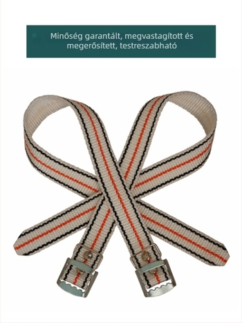 Hosszított és vastagabb villanyszerelő lábszíj nylon pánttal a oszlophoz való felmászáshoz, kopásálló lábszíj vas talp kiegészítőkkel, egy készlet