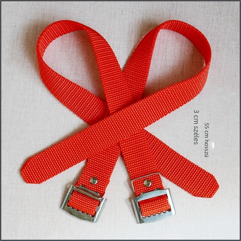 Hosszított és vastagabb villanyszerelő lábszíj nylon pánttal a oszlophoz való felmászáshoz, kopásálló lábszíj vas talp kiegészítőkkel, egy készlet