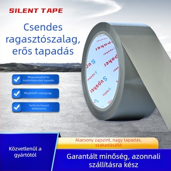 Zajmentes átlátszó csomagoló szalag, szélesség 4,5–6 cm, hossz 60–150 m, BOPP alapú, hidrokolloid ragasztó, színek: átlátszó, barna, bézs, 1 tekercs