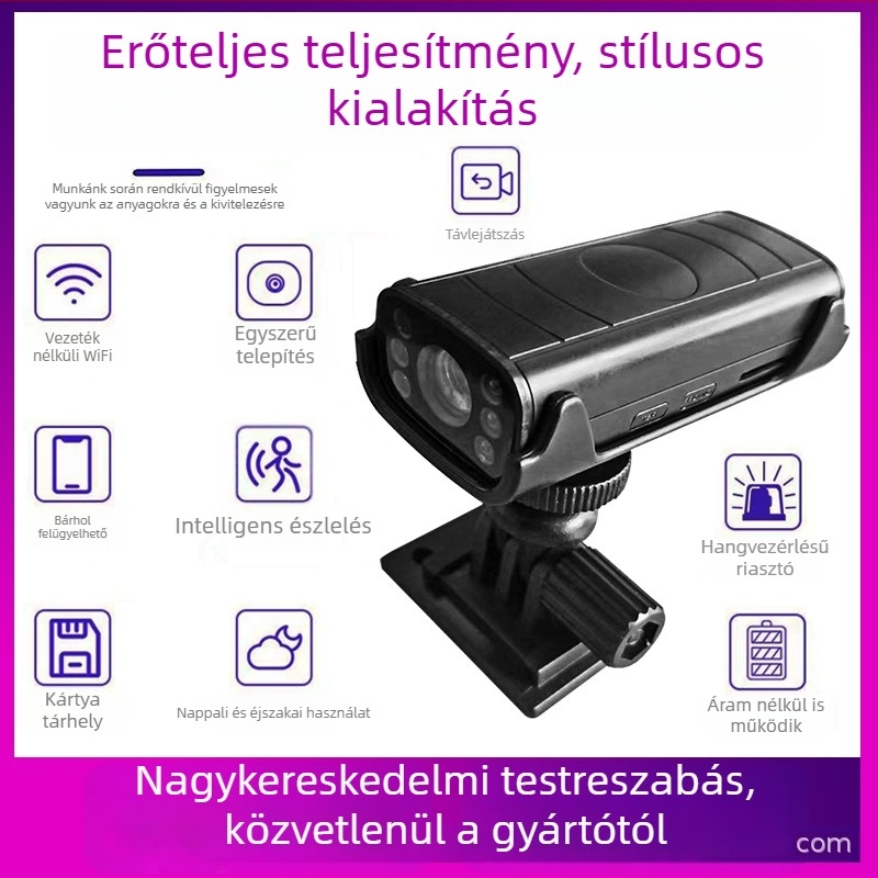 Vezeték nélküli WiFi kamera távoli megfigyeléshez, hálózati videórekorderrel, beltéri és kültéri biztonsági megoldás