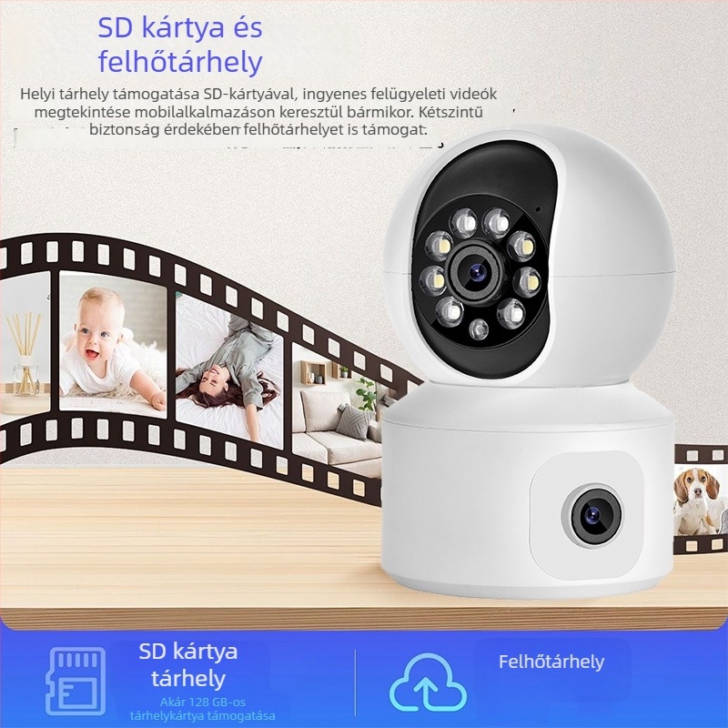 K22 okos kamera 1080p széles látószög, emberkövetés, kétkamerás rendszer, duál-sáv Wi-Fi