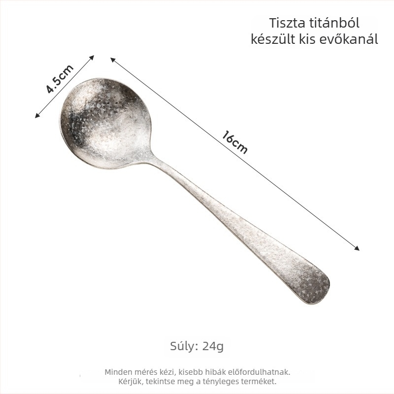 Tiszta titán kanál – kör alakú asztali kanál leveshez és desszerthez