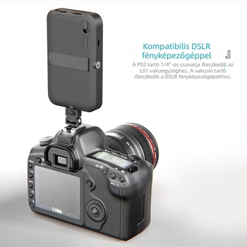 Állandó csillapítású csigafej, ARCA-típusú pozicionálás, 1/4-inch menet, monitor-tartó hideg cipővel, adapter állványhoz