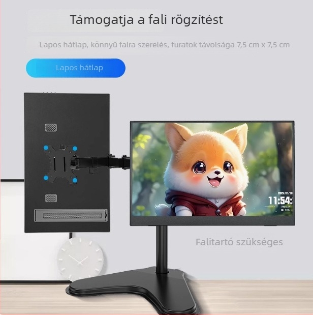 Egyedi vezeték nélküli hordozható monitor 15,6 hüvelykes Android kijelzővel, univerzális képernyővetítéssel és osztott képernyő tanúsítvánnyal