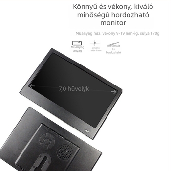 7 hüvelykes műanyag hordozható monitor HDMI-vel, másodlagos LCD-kijelző, vékony és könnyű