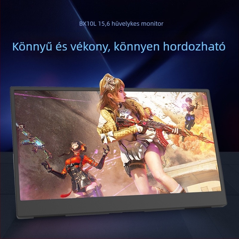 15,6 hüvelykes hordozható monitor, IPS, 1080p, 16:9, telefonhoz, PC-hez és laptophoz; Switch/PS4 játékokra és irodai használatra