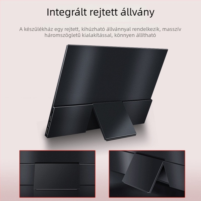 15,6 hüvelykes hordozható IPS-monitor, 1080p, külső kijelző laptophoz/PC-hez, 16:9, HDMI és VGA