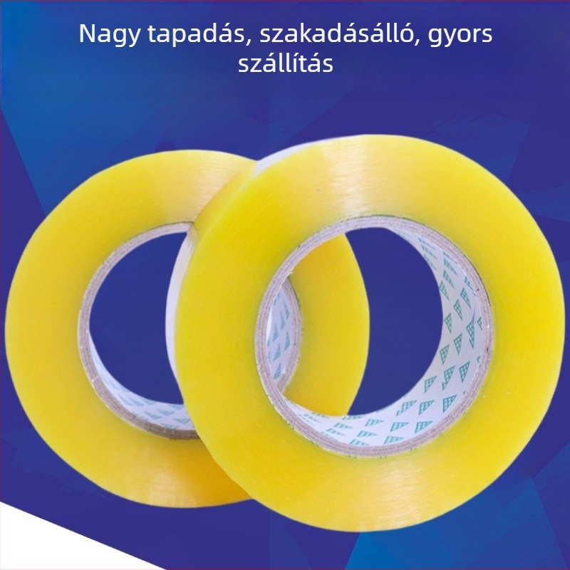 Binli átlátszó csomagoló szalag BOPP, rendkívül erős tapadás, nagy tekercs, bézs csomagolás, 100 m × 45 mm × 2.4 mm