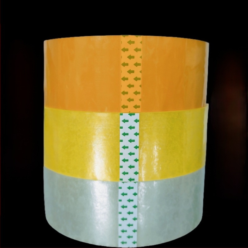 Binli átlátszó csomagoló szalag BOPP, rendkívül erős tapadás, nagy tekercs, bézs csomagolás, 100 m × 45 mm × 2.4 mm