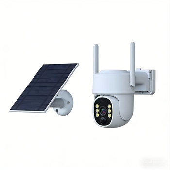 Bytron Kültéri Vezeték nélküli Napelemes Megfigyelő Kamera, 2K/4MP, Színes éjjellátás, Akkumulátoros