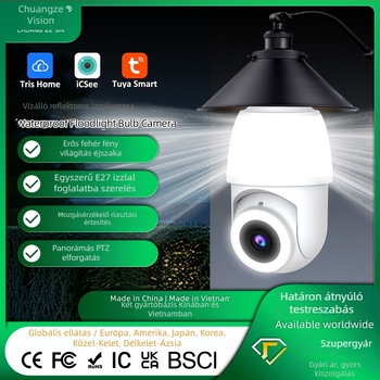 Create Vision Q02 Kültéri vízálló lámpa-kamera PTZ, 2K felbontás, 3.6 mm objektív, ICSee intelligens monitor