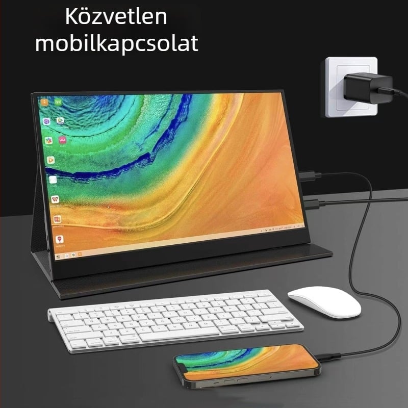 15,6 hüvelykes érintőképernyős hordozható monitor Xbox, PS5, Switch és PC-hez