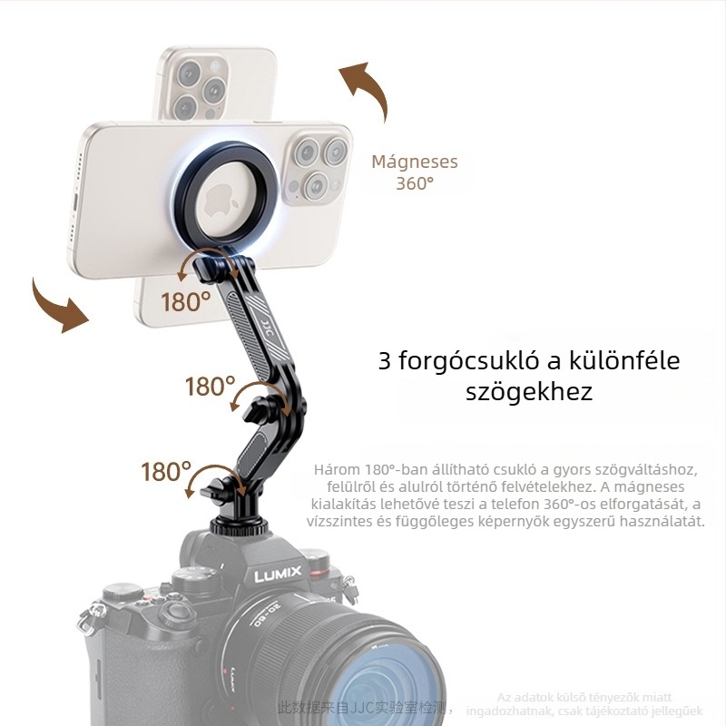 JJC MS-CS1 Kamera hot shoe tartó mágneses telefon-tartóval, vízszintes és függőleges felvételekhez
