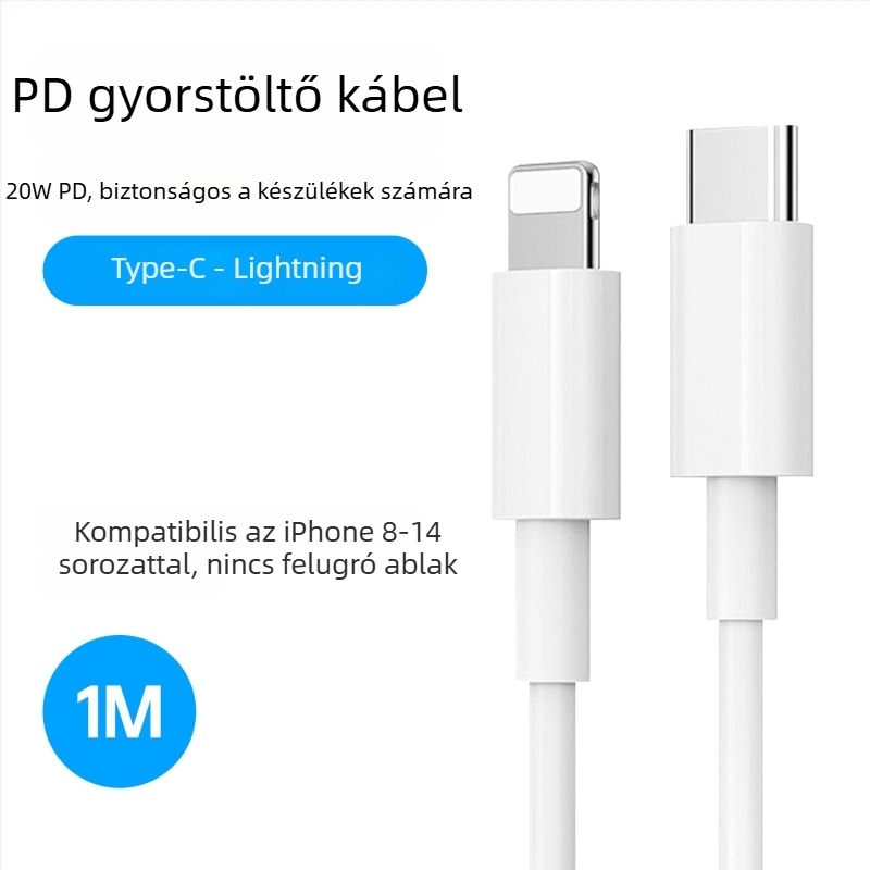 1–2 m hosszú gyors töltésű adatkábel USB-C, Micro USB és Lightning csatlakozókkal; kompatibil Android és Apple eszközökhöz, támogatja 5A/6A töltést