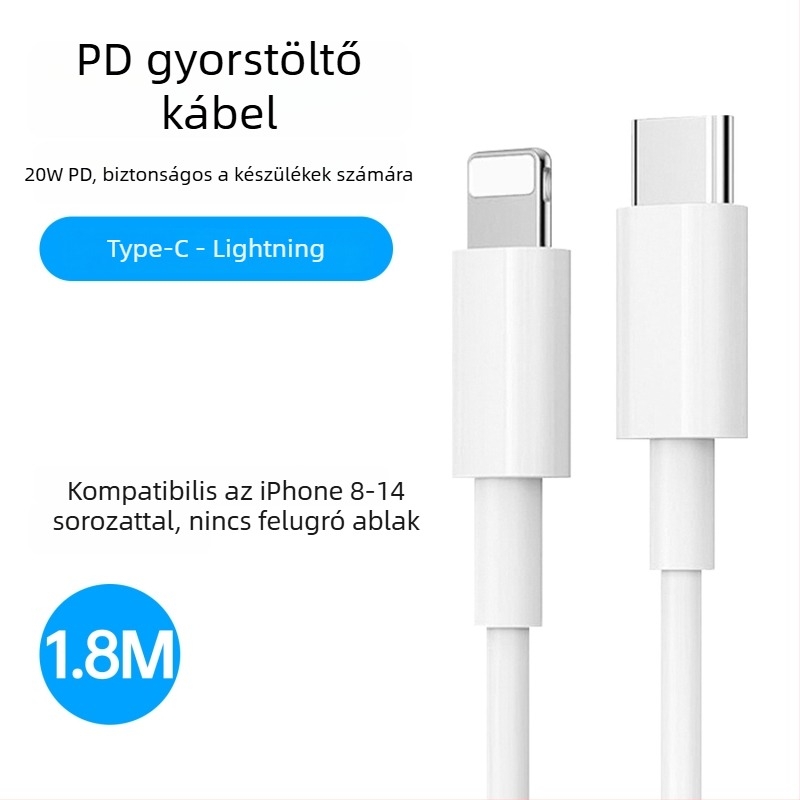 1–2 m hosszú gyors töltésű adatkábel USB-C, Micro USB és Lightning csatlakozókkal; kompatibil Android és Apple eszközökhöz, támogatja 5A/6A töltést