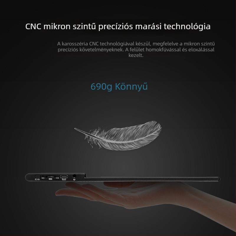 14 hüvelykes ultra vékony fém hordozható monitor PC-hez, külső hordozható kijelző, vékony gaming monitor IPS panellel, 1920x1200, 16:10, HDMI, 400 cd/m², kontraszt 1500:1, válaszidő 20 ms, súly 800 g