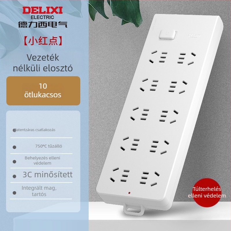 Delixi vezeték nélküli hosszabbító háztartási felhasználásra, több aljzattal