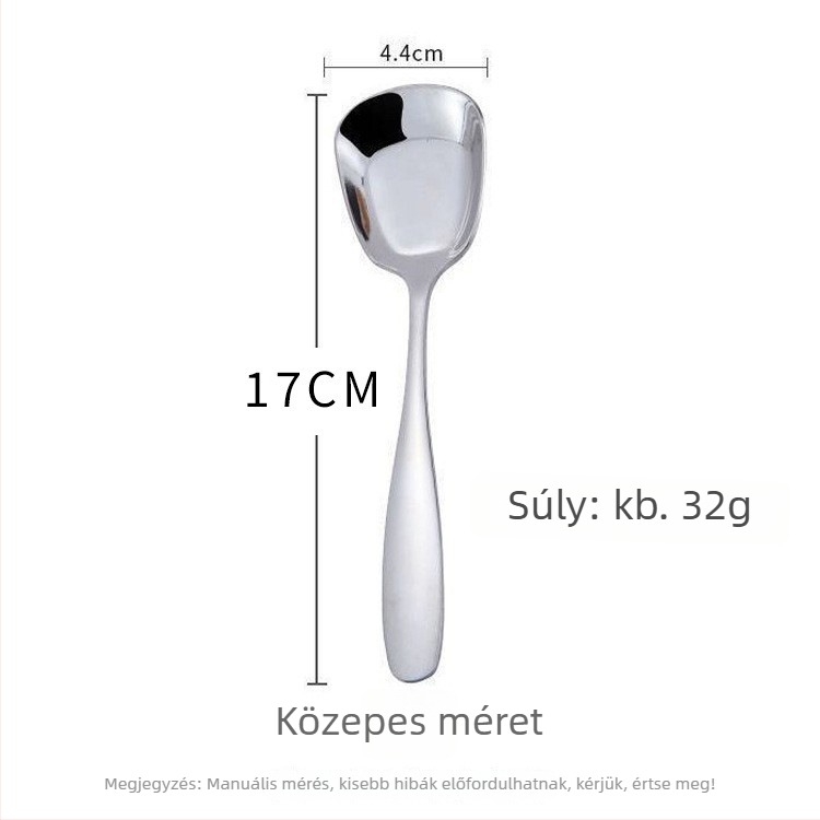 Rozsdamentes acél kanál, modern minimalista kialakítás, sokoldalú étkezési kanál rizshez, nyugati ételekhez, fagylalt, dinnyéhez