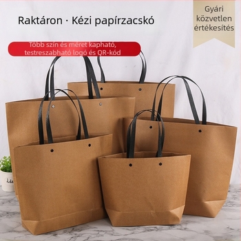 Fehér kraft papírtáskák ruházati boltok számára logóval