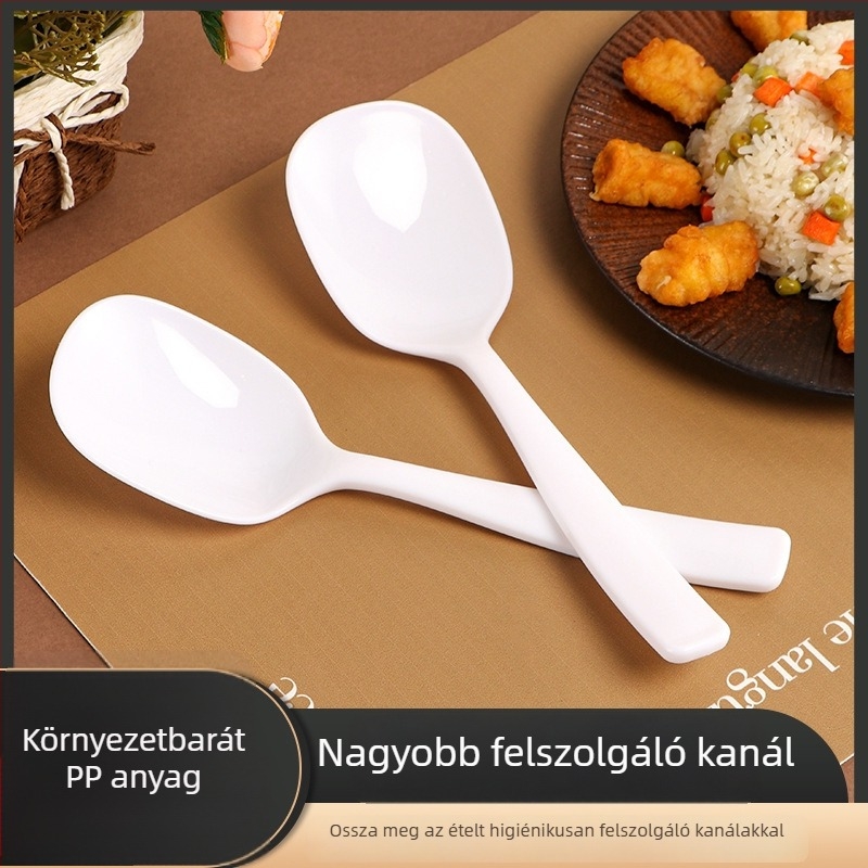Műanyag tálalókanál, nagy kapacitású büfékanál