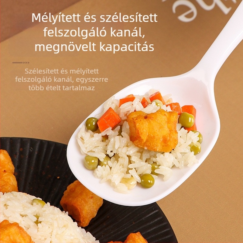 Műanyag tálalókanál, nagy kapacitású büfékanál