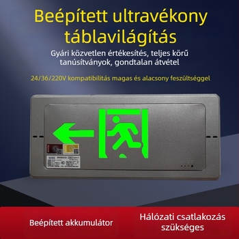 Fém ultra-vékony beépített kijáratjelző LED-es vészvilágítás, 36V-220V