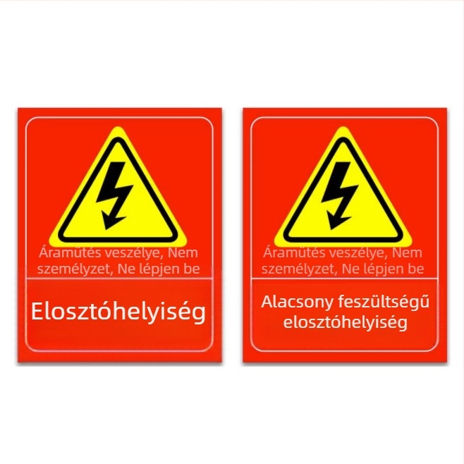 Elosztó doboz tűzvédelmi jelzései, figyelmeztető matricák műhelyhez, egyedi tervezésű