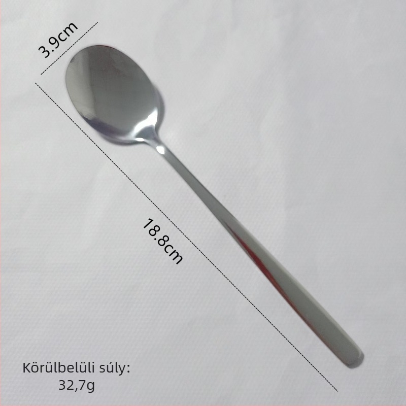 Koreai stílusú rozsdamentes acél kanál háztartási használatra, hosszú nyéllel, keverésre és leveshez