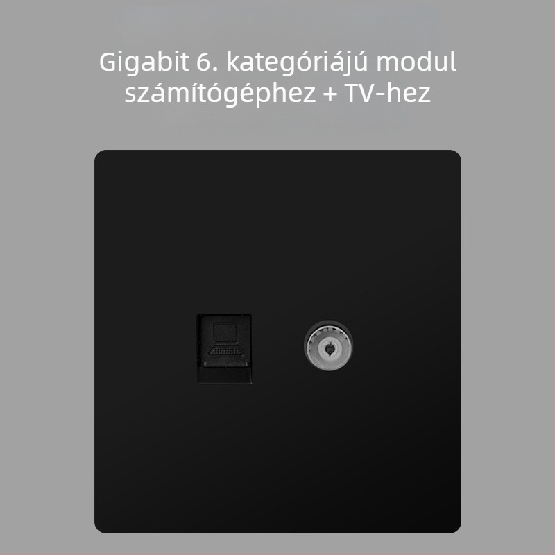 Keka 86 falra szerelt, rejtett CCTV TV csatlakozópanel Gigabites Ethernet és koaxiális TV porttal