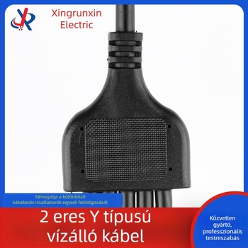 2-áramkörös Y-alakú tápkábel paneles szereléshez, 1–5-ös elosztóval, vízálló kültéri LED reklámokhoz és alagútvilágításhoz