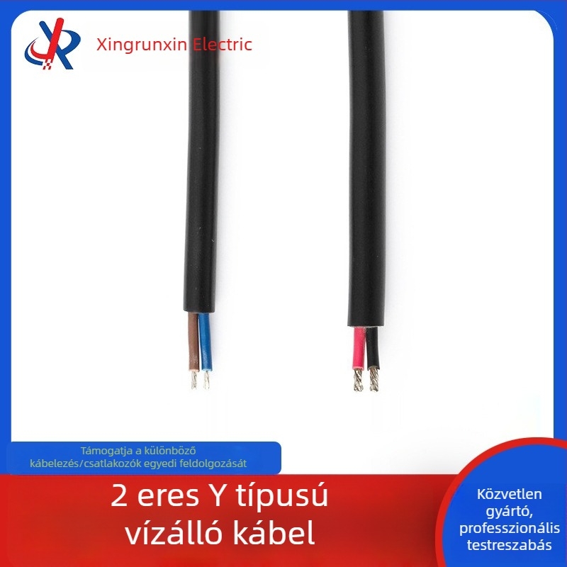 2-áramkörös Y-alakú tápkábel paneles szereléshez, 1–5-ös elosztóval, vízálló kültéri LED reklámokhoz és alagútvilágításhoz