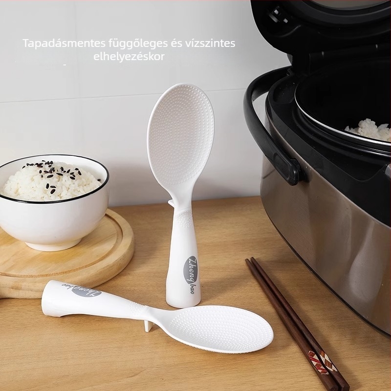 3D rizskanál otthoni használatra, állítható, tapadásmentes rizsmerőkanál és spatula