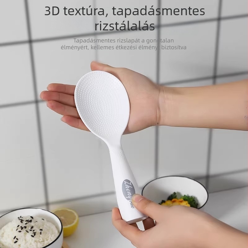 3D rizskanál otthoni használatra, állítható, tapadásmentes rizsmerőkanál és spatula