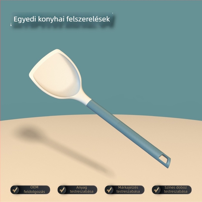 Személyre szabott szilikon konyhai eszközök készlet: spatulák, leveskanál és szűrő