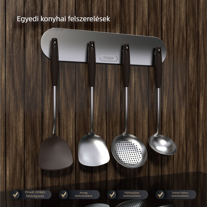 Személyre szabott szilikon konyhai eszközök készlet: spatulák, leveskanál és szűrő