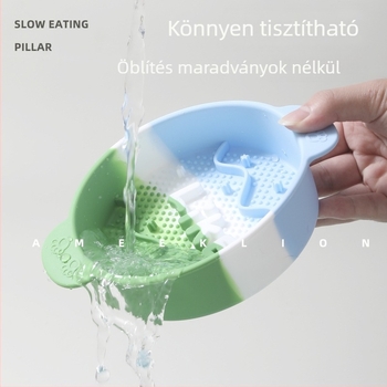 Szilikonból készült lassú etető tál kis- és közepes testű kutyáknak, megakadályozza a fulladást és a felborulást, étel- és víztál kölyök- és macskáknak