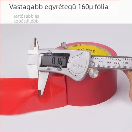 Vörös PVC figyelmeztető szalag padlójelöléshez és tűzvédelmi jelölésekhez — 12mm x 18yd